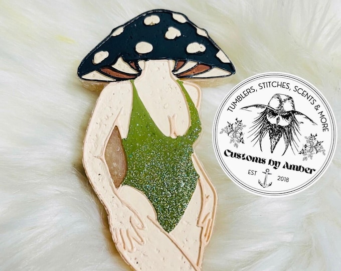 Mushroom Car Freshie, Cottagecore Decor | Handmade Aroma Beads | Floral Air Freshener Vehicle Charm