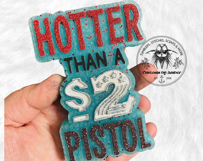 Western Car Freshie: Vintage Cowgirl Style - Handmade Aroma Beads, Pistol Design, Unique Vehicle Air Freshener