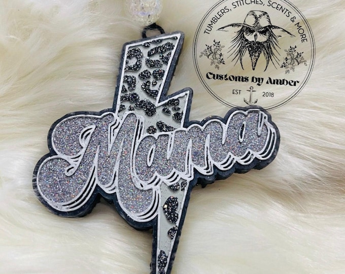 Mama Car Freshie Leopard Lightning Bolt