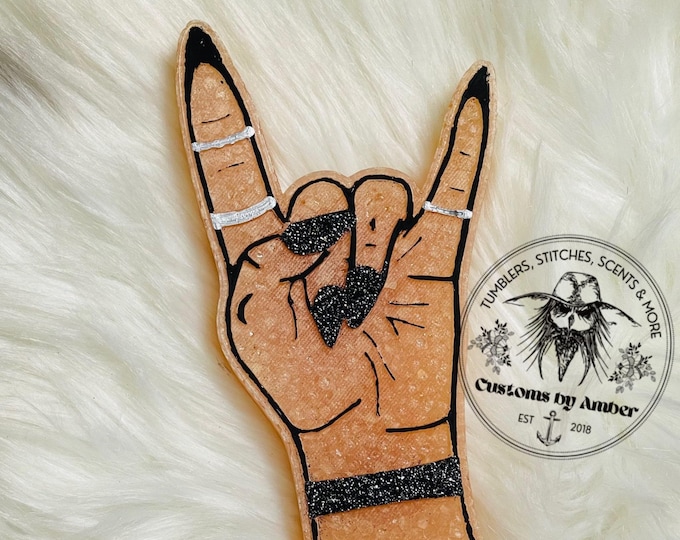 Hand-Painted Witch Hand Freshie, Rocker Boho Scented Car Air Freshener