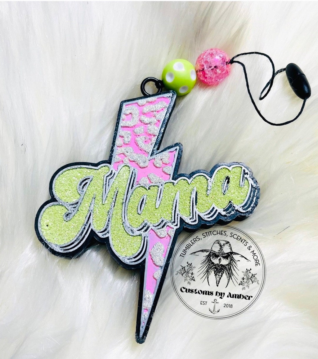 Mama Freshie Leopard Lightning Bolt Car Freshie EASTER AND SPRING Cute