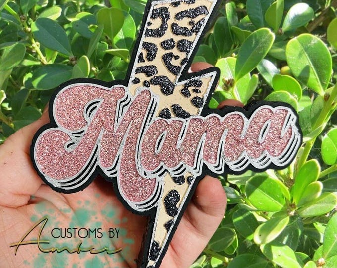 Mama Leopard Lightning Bolt Car Freshie