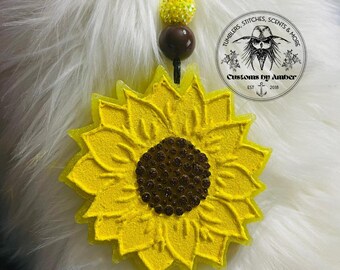 Sunflower car freshie // air freshener cute car decor