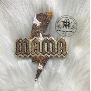 Mama Lightning Bolt Car Freshie Cow Print Western cute car decor