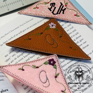 Corner Bookmark, Handmade Bookmark, Felt Triangle Page, *personalized ...