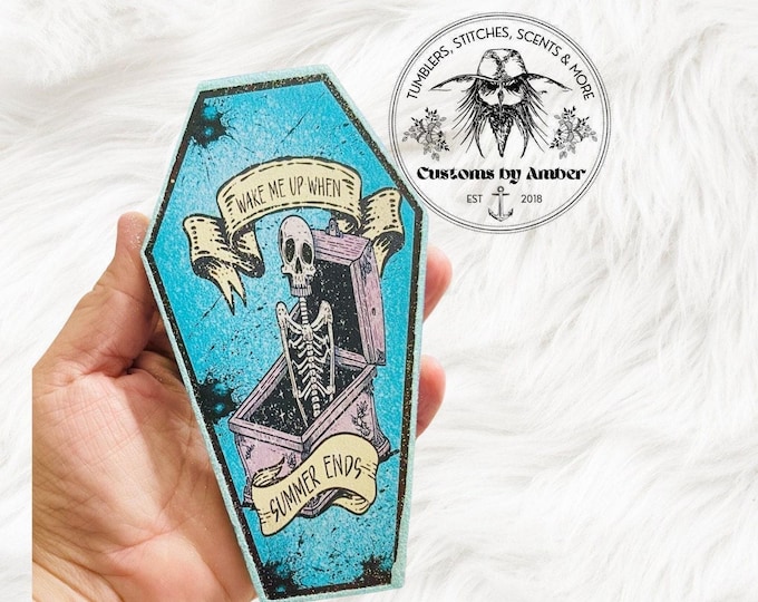 Coffin  car Freshie Car Accessory, Spooky Season Aroma Beads