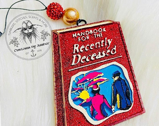 Handbook for the Recently Deceased Car Freshie: Horror Movie Decor, Glow-in-the-Dark Aroma Beads