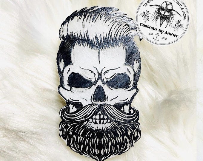 Guy Car Freshies: Bearded Skull With Hat - Aroma Bead Decor