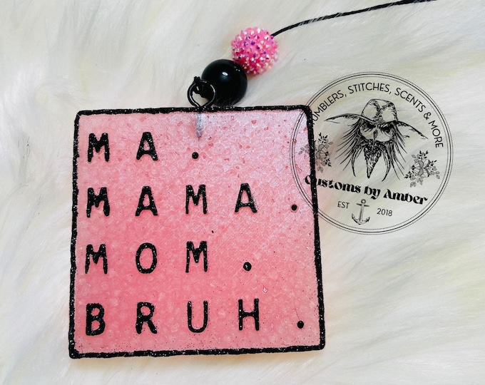 Mama Leopard Car Freshie: Scented Hanging Accessory, Handmade Auto Decor, Mom Life Charm