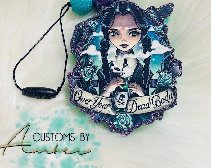 Goth Girl Freshie: Teal Car Decor - Poison Aroma Beads, Air Freshener Gift