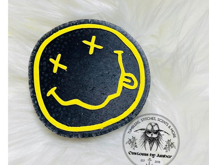 Hand-Painted Smile Face Freshie, 90s Grunge Music Aroma Beads, Vehicle Scent Decor