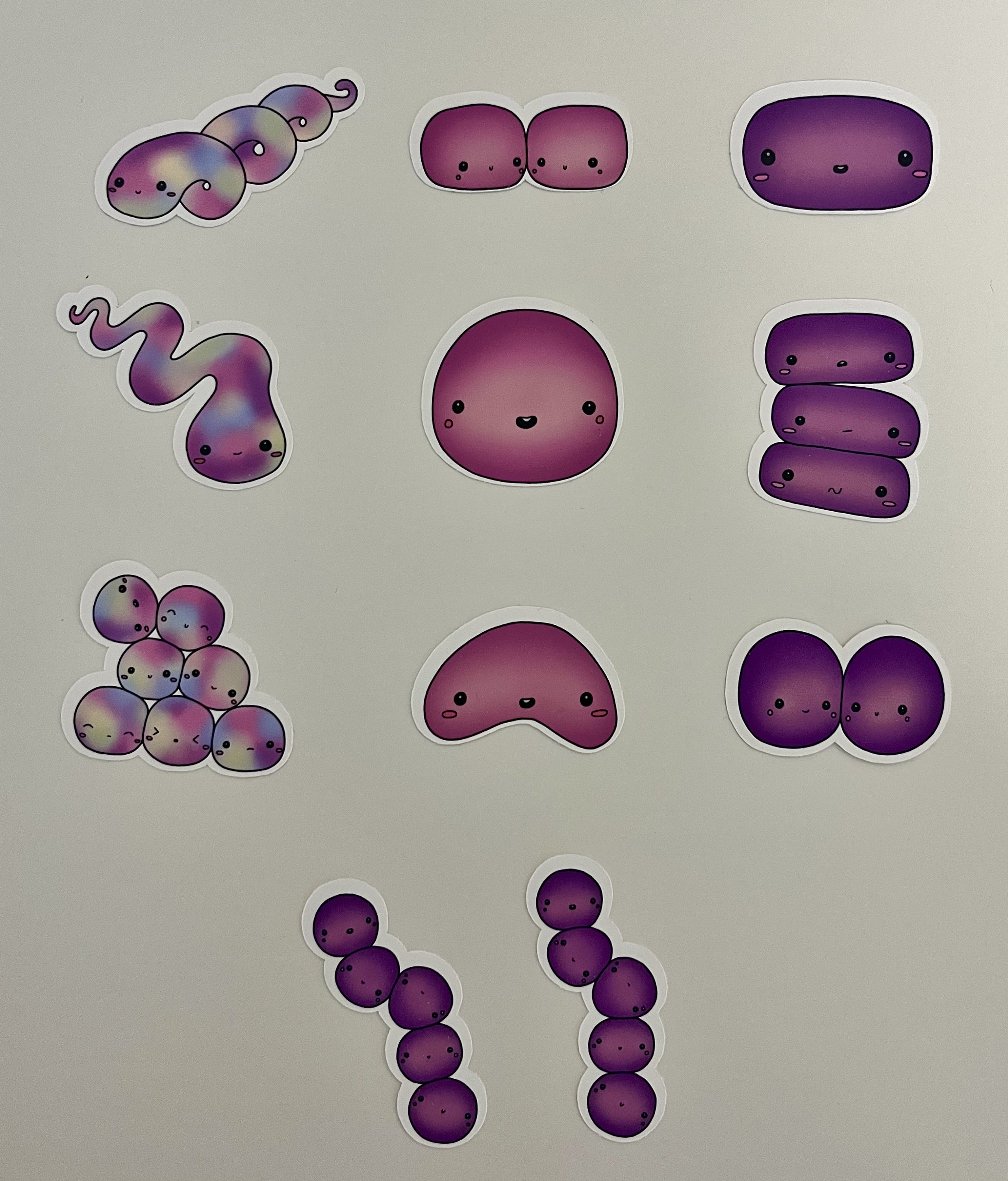 Microbiology Bacterial Stickers, Kawaii Sticker, Medical Laboratory ...