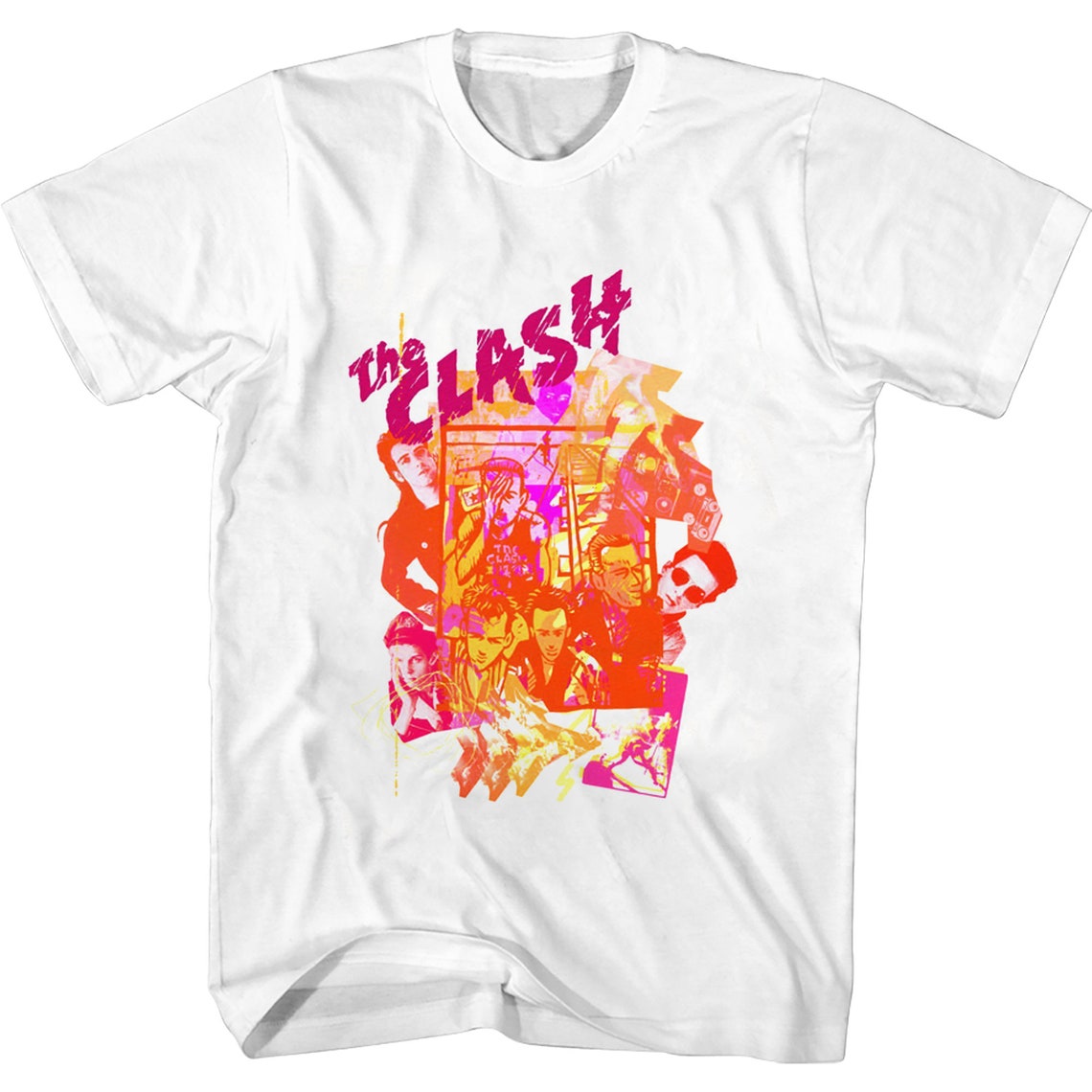 The Clash Rock Band Retro Tshirt The Clash Shirt English Etsy