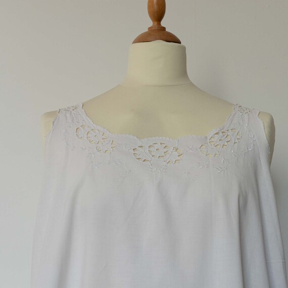 Antique Vintage French Classic Slip, Soft White C… - image 7