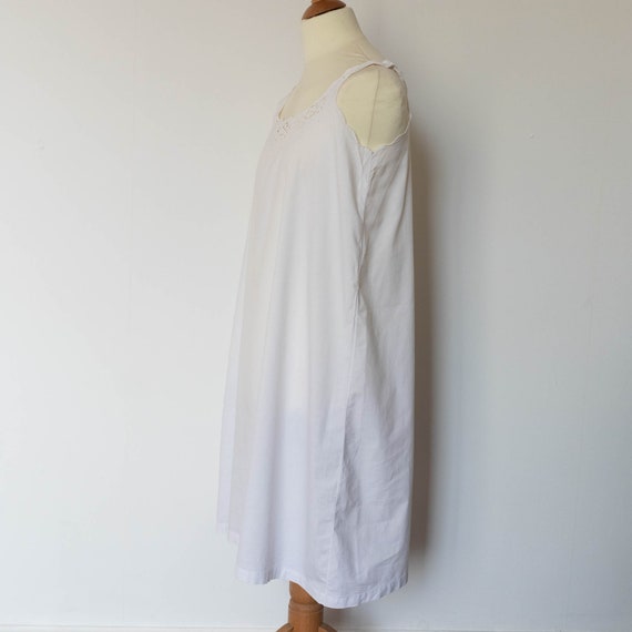 Antique Vintage French Classic Slip, Soft White C… - image 1