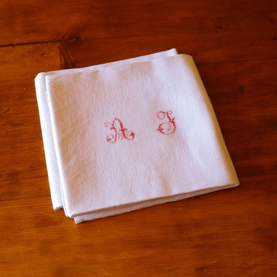 Antique French Cotton Napkins AF Monogram X2 Etsy UK