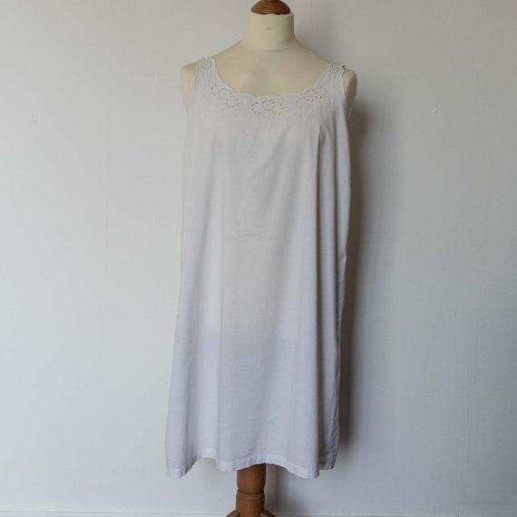 Antique Vintage French Classic Slip, Soft White C… - image 6