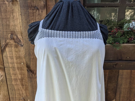 Vintage French Cotton Slip, Soft White Cotton, Cro