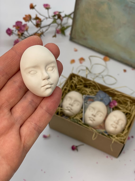 Doll Parts Ceramic Doll Faces to Create a Art Doll Puppet Details Supplies  for Art Dolls Puppet Blanks DIY Art Doll Making Dolls 