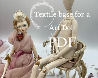 Bewegliche Textile Art Doll Nähmuster PDF Nähanleitung Rag Körper Puppe Digital nähen Make dolls Stoffpuppe Puppe Nähanleitung