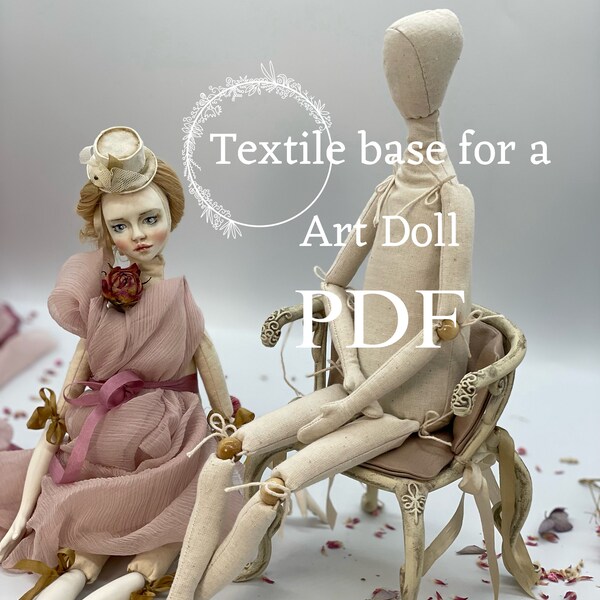 Movable Textile Art Doll sewing pattern PDF Tutorial Rag body doll making guide Digital sewing Make dolls Rag doll Doll instructions