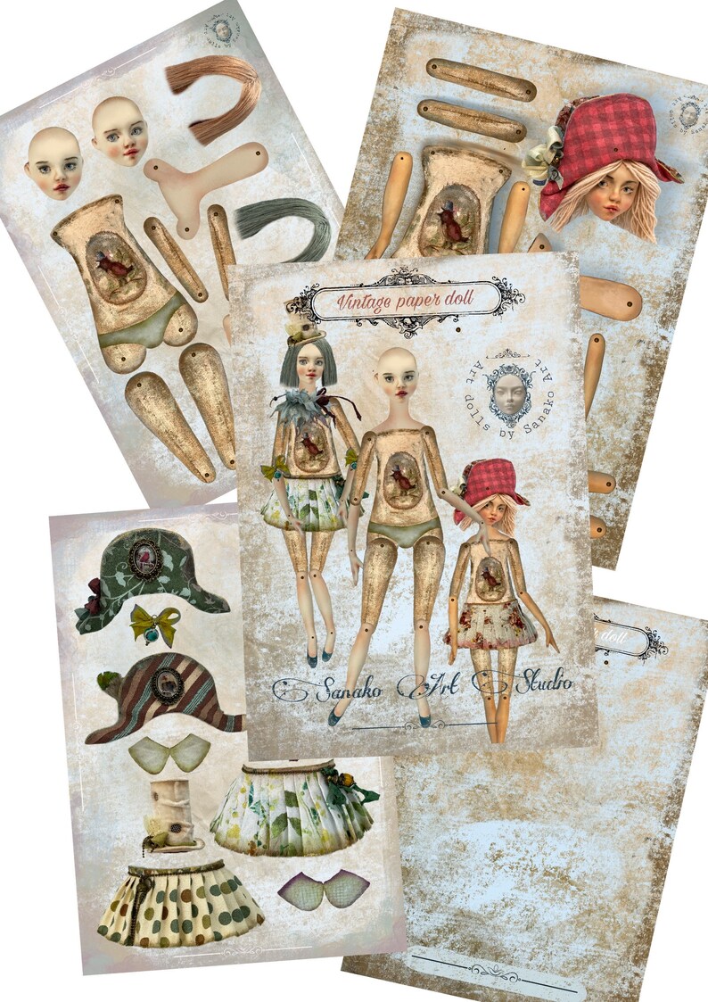 Articulated Paper Art Dolls. Printable Paper Doll. PDF Paper Etsy