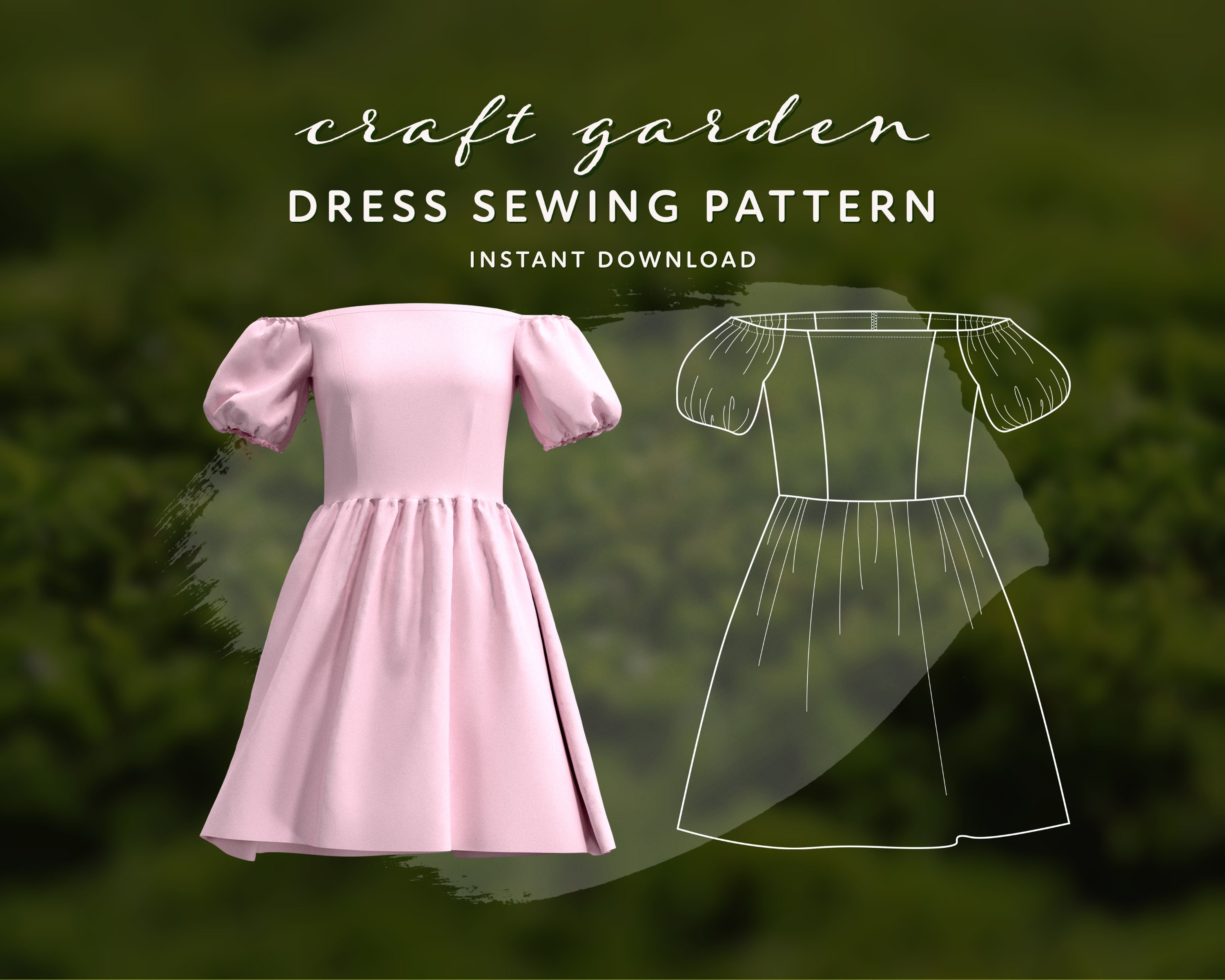 Peony Dress Sewing Pattern PDF Sewing Pattern Womens Etsy