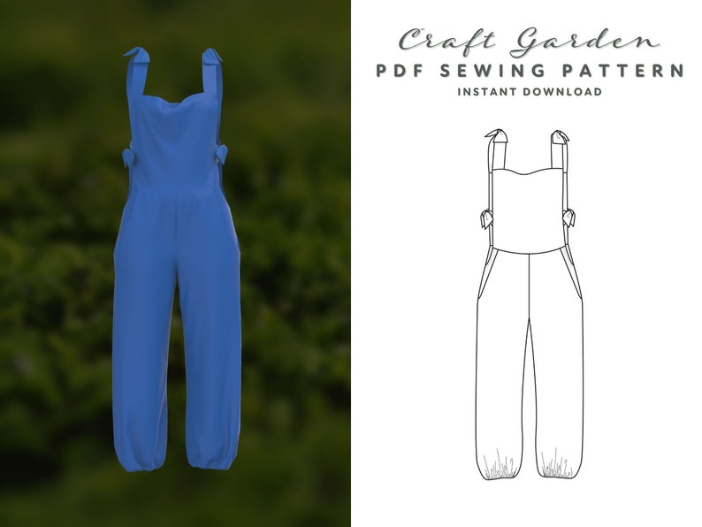 Clover Overalls PDF Sewing Pattern Womens XS4XL Dungarees Etsy