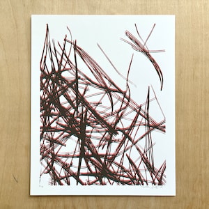 Pine Needles Misregistered: Limited Edition Handmade Silkscreen Print (8x10 inches)