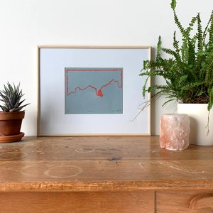 Scarlet Lining - Linocut Print: Limited Edition Handmade Print (8x10 inches)