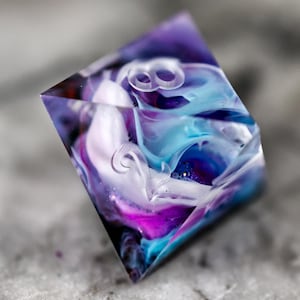 Astral Eddies: Handmade Sharp Edge Moody Blue and Purple Dice Set, TTRPG, DND5E, Pathfinder