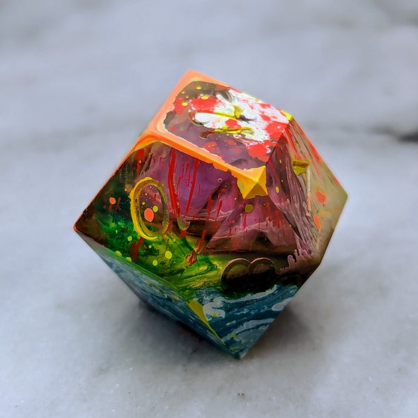 Collure: Handmade Dice, gifts for fans of ttrpgs, dnd5e, pathfinder and critical role. Numbers painted to order!