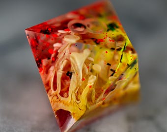 Fiery Blast: Handmade Dice Set, TTRPG, DND5E, Pathfinder