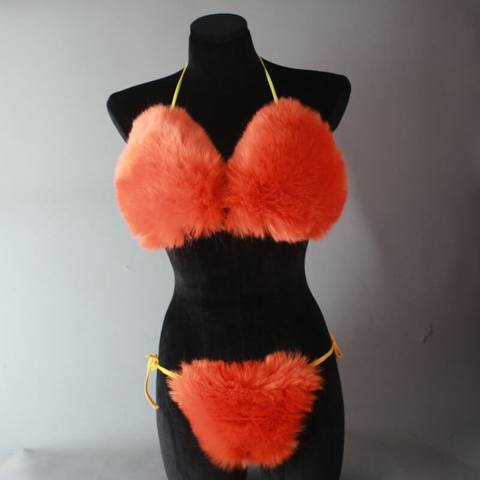6 Colors Faux Fur Bikini Set Furry Fur Bikini Fluffy Bra for Etsy