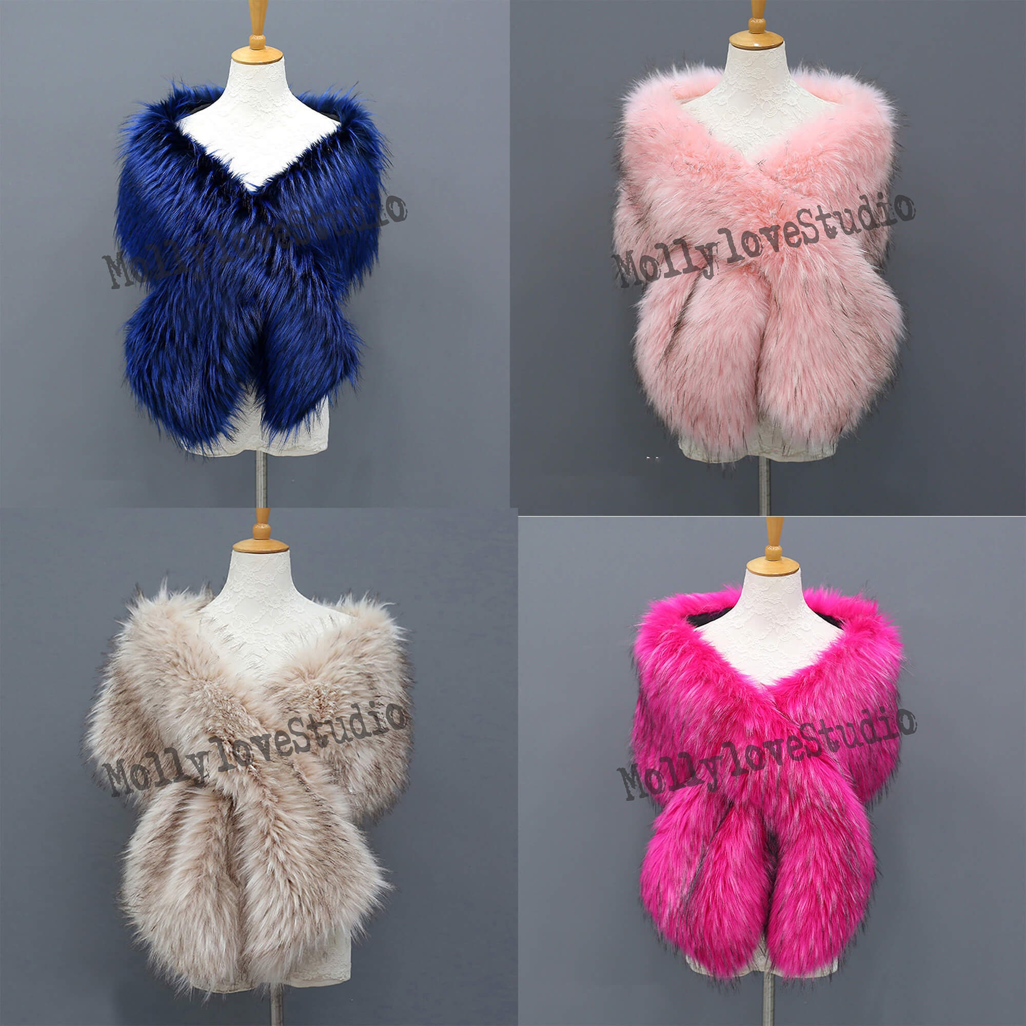 Fluffy Warm Shawl Soft Wraps Multi Colors Faux Fur Shawl for Etsy