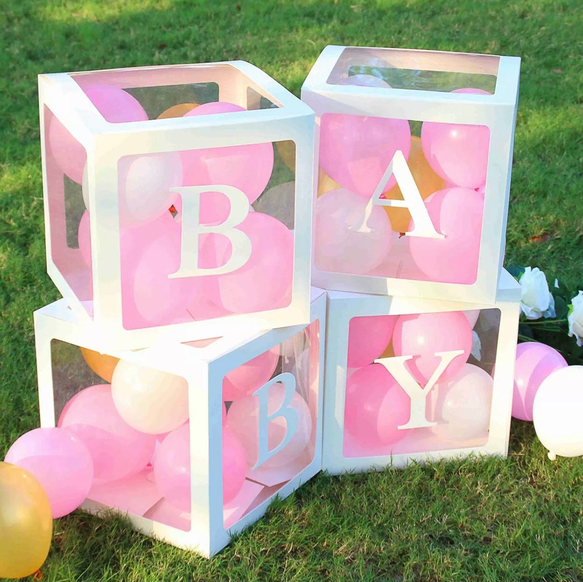 4pcs Baby Transparent Balloon Box Storage Party Decor Etsy