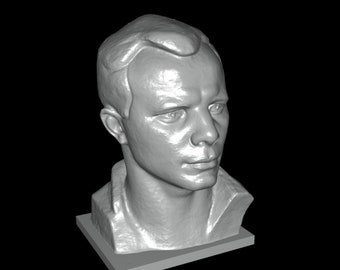 danila-souvenirs Soviet Russian USSR Astronaut Yuri Gagarin Marble Bust Statue Sculpture 4.8 White