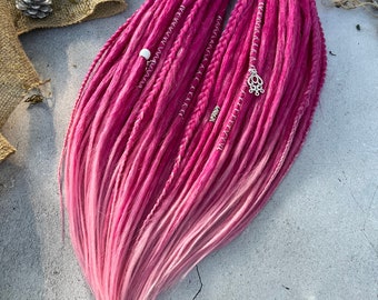 Flamingo pink- light pink ombre smooth, soft and light weight synthetic hair double ends/single ends dreadlocks