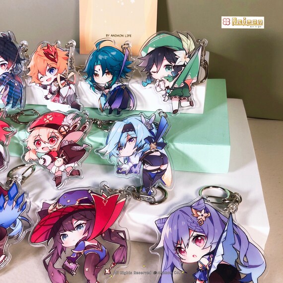  Genshin Cosplay Hair Clips, Cute Anime Vision Hair Claw Clips  and Hairpins Set with Gift Box, Hutao Mona Venti Keqing Eula Side Clips,  Hair Barrettes Hair Accessories Gift for Girls