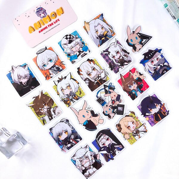 Arknights Glitter Collection Decal Vinyl Sticker Pack 15 Pieces: Amiya, Platinum, SilverAsh, Ch'en, Magallan, Mostima, Hoshiguma, Shining