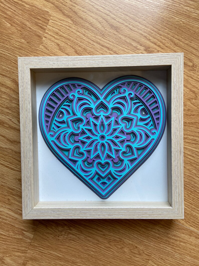 Download Heart Framed 3d Layered Mandala Art Home Decor Home Living Saherflow Com