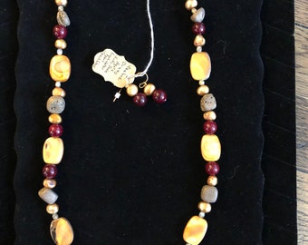 Gold Abalone Necklace Set