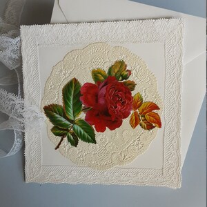 Mother's Day, old lace and chromo greeting card, birthdays, flowers, pink, parties, events