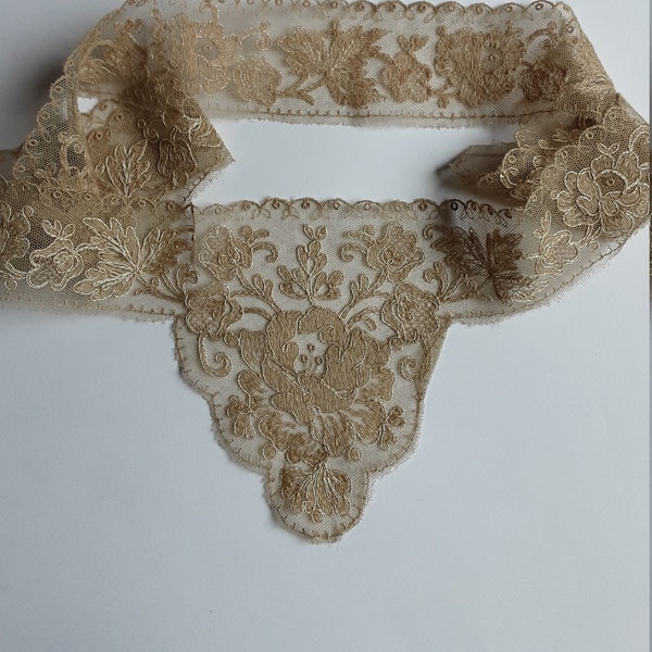 dentelle au crochet pour cache-corset,  haut de chemise vintage, belle  broderie sur tulle,couture,lingerie, robe d'été