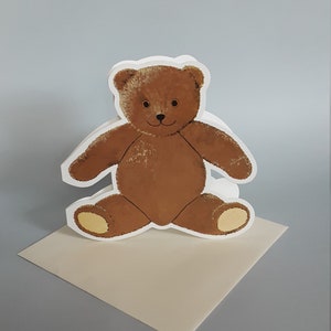 carte de voeux découpée nounours, jouets,enfants,bébé. Anniversaires et fêtes
