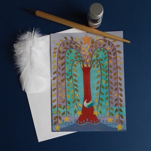 Noël carte de voeux  arbre coeur,fête des mères ou des grands-mères, fête des pères ou des grands-pères