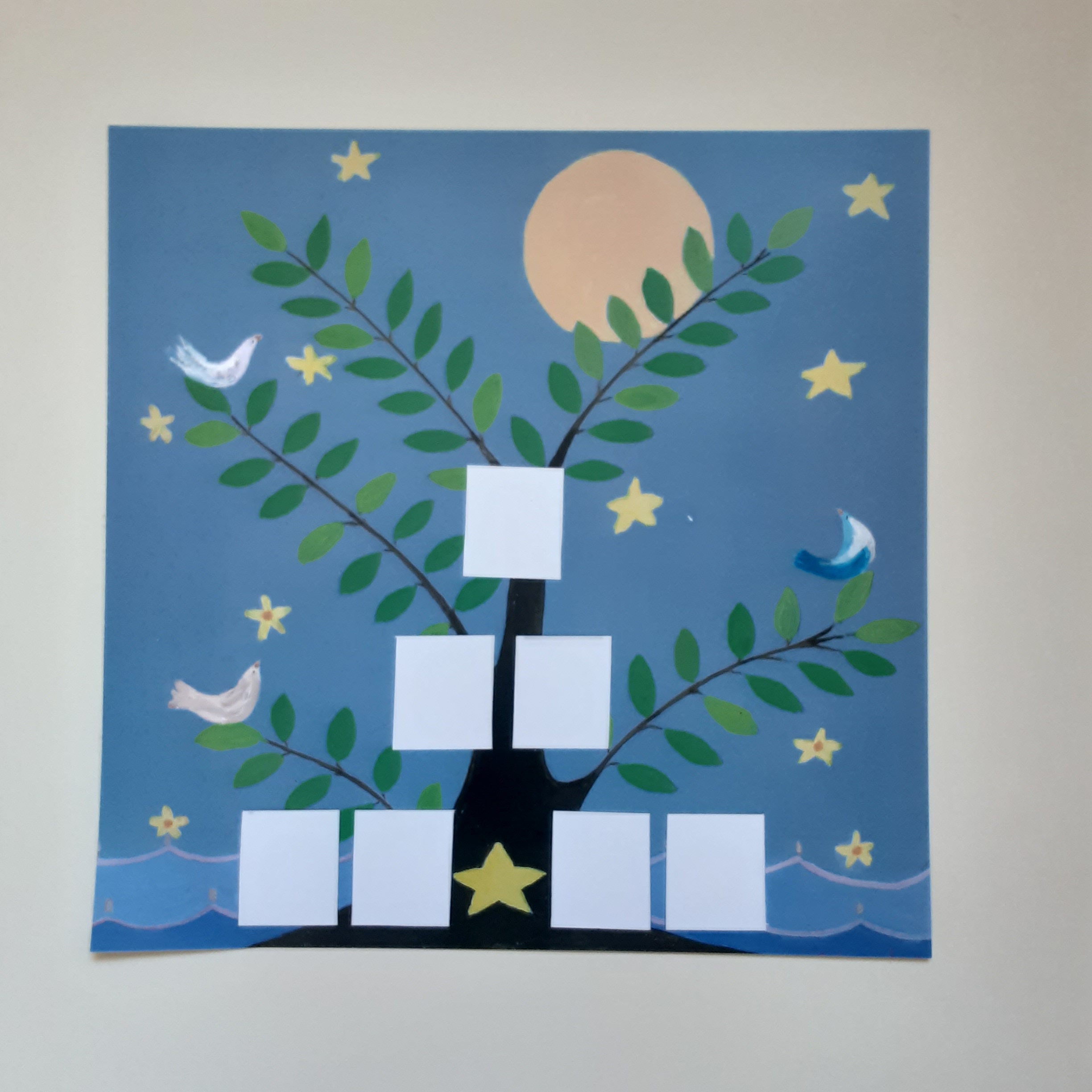 Arbre Généalogique - 3 Générations d'après Une de Mes Gouaches Originales