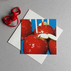 carte de voeux,fête foraine,pommes d'amour anniversaires et fêtes, enfants, invitations,goûters