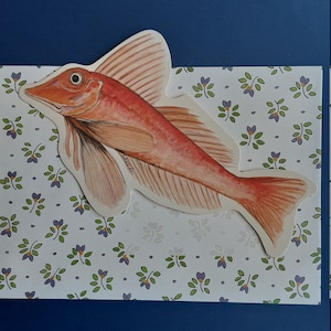 provence,carte postale  découpée,poisson,rouget,pêche, bateau,vacances