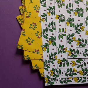 papeterie, Sachet courrier: 6 cartes + 6 enveloppes décorées.  Imaginé et peint d'après mes dessins originaux